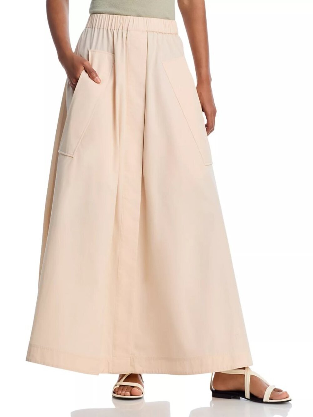 795$ CO Parachute Maxi Flare Pull On Skirts Elasticized Waistband Size XL Pink